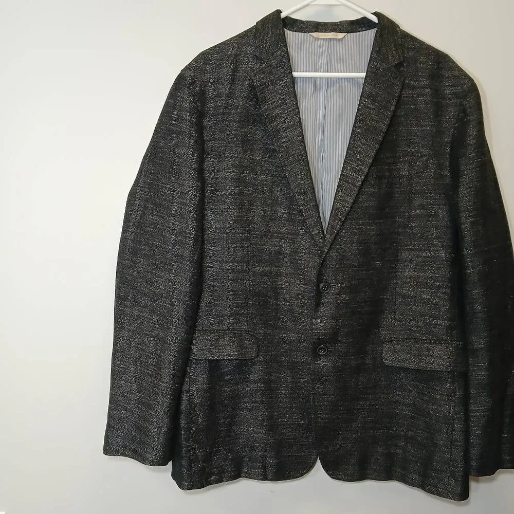 Banana republic mens 44R blazer heritage collection linen cotton dark gray